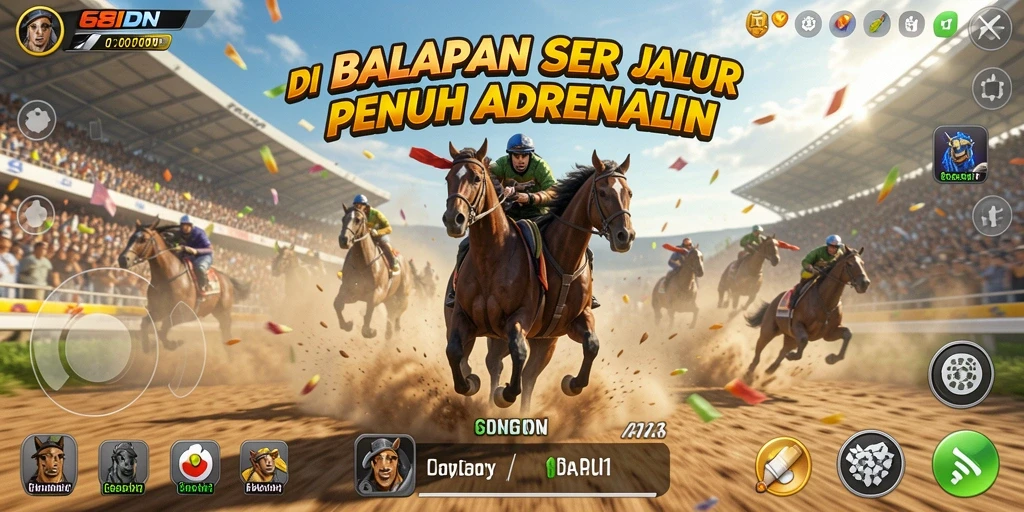 Tangkapan layar dari gameplay Racing yang mendebarkan di 68IDN.