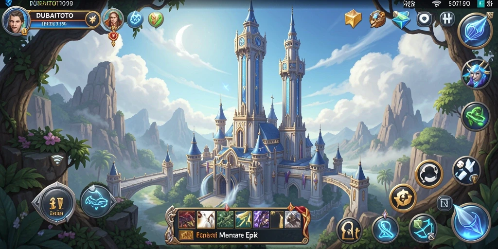 Tampilan seru gameplay DUBAITOTO dengan menara pertahanan yang strategis.