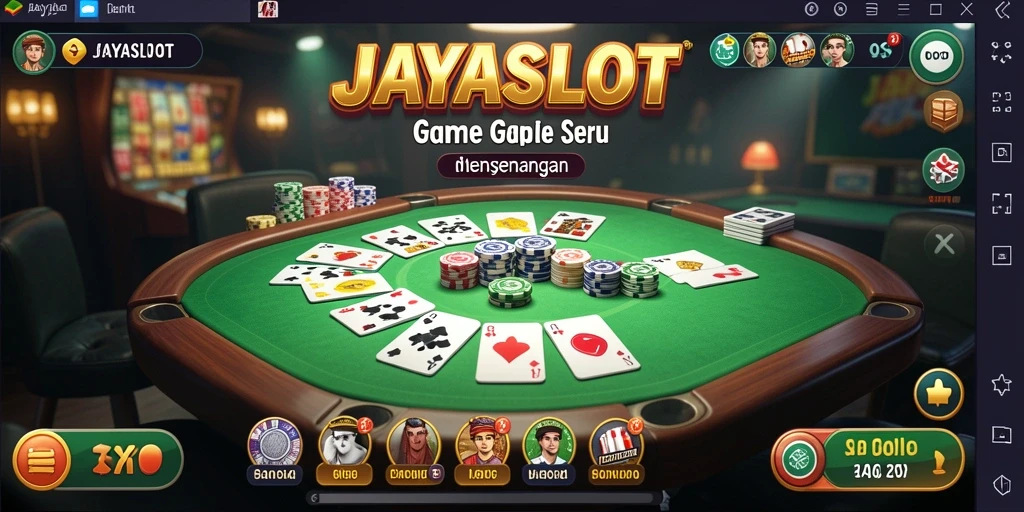 Tampilan gameplay seru dalam permainan Gaple JAYASLOT.