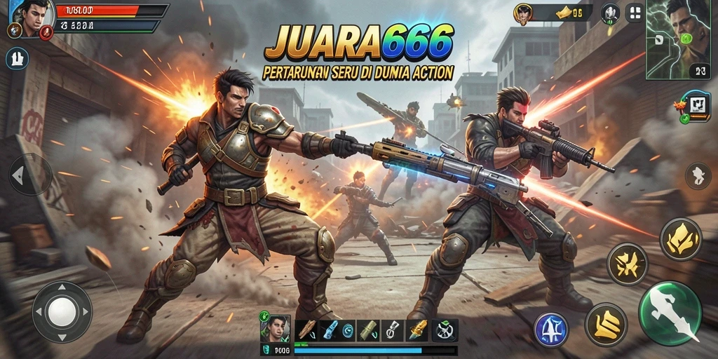 Tampilan screenshot JUARA666 menampilkan pertarungan aksi yang mendebarkan.