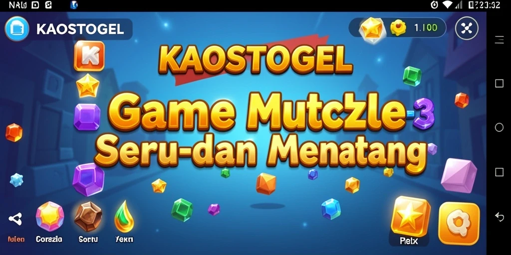 Tampilan gameplay KAOSTOGEL dengan aksi seru Match-3.