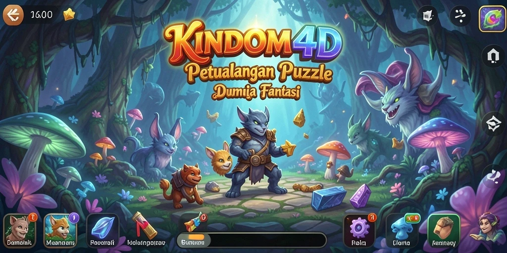 Screenshot gameplay KINDOM4D yang menampilkan tantangan puzzle seru.
