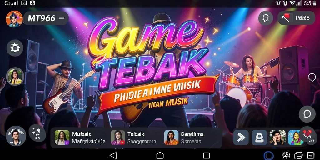 Tampilan gameplay menarik dari aplikasi MT966 dengan berbagai lagu dan tantangan.