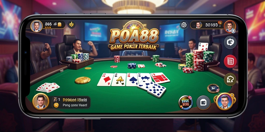 Screenshot gameplay POA88 dengan aksi Poker yang seru.