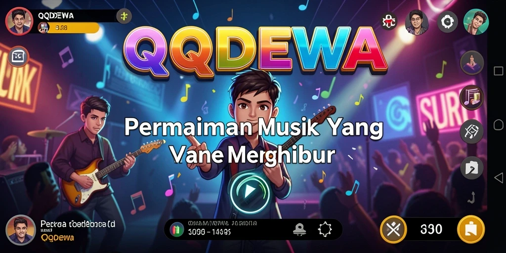 Screenshot menampilkan gameplay seru dan beragam lagu yang tersedia.